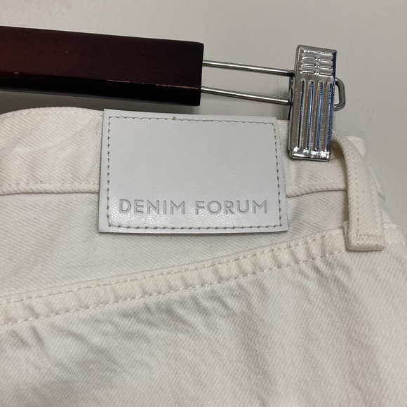 Denim Forum Jeans Womens 32 x 29 White The BF High Rise Loose 90s Straight Leg - Picture 7 of 12